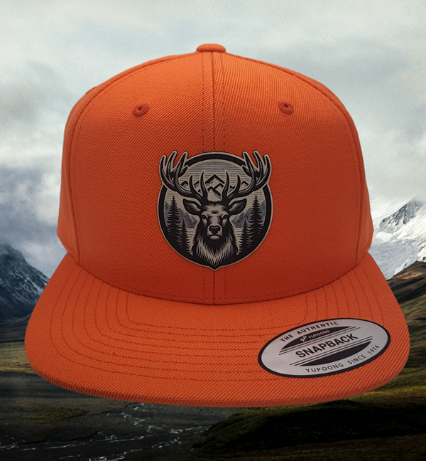 Elk Pines Wilderness Custom Trucker Hat Blaze Orange Divine Crowns Hat Company