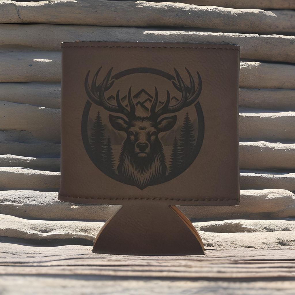 ELK AND PINES Leatherette Can Cooler