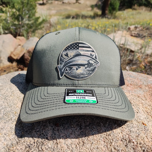 Patriotic Trout Custom Trucker Hat