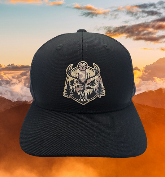 Hunter's Peak Bow Custom Trucker Hat (BLACK/CAMO)