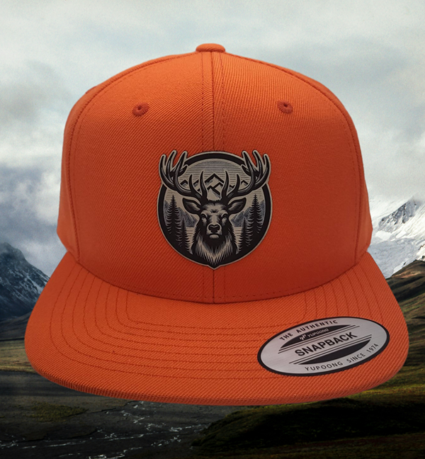 Elk & Pines Wilderness Custom Trucker Hat (Blaze Orange)