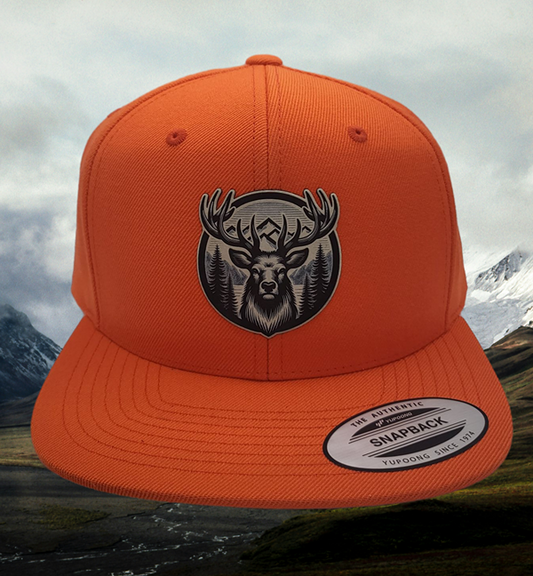 Elk & Pines Wilderness Custom Trucker Hat (Blaze Orange)