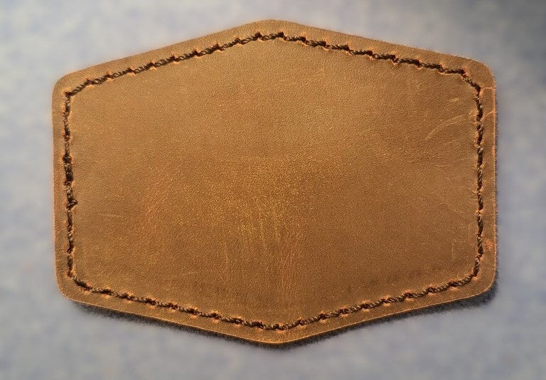 CRAZY HORSE LEATHER PATCHES ROUND HEXAGON